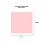 75 x 75mm Colourful Sticky Notes labeled above with measurements on the side.