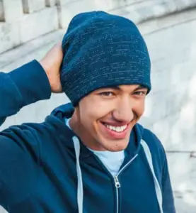 athletic_sports_beanie_on_mans_head