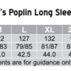Size chart for BSOIL mens poplin long sleeve shirt. Sizes S to 5XL, with chest, body length, and collar measurements in centimeters: S (117, 75/81, 39.5) to 5XL (152, 90/95, 50.0). Easy fit, measurements are guidance only.