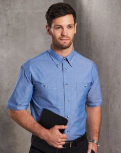 Mens business apparel short sleeve shirt