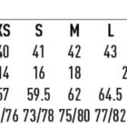 Size chart for unisex poplin epaulette shirts, showing easy fit measurements for mens collar, ladies sizes, half chest, and body length across sizes 3XS to 7XL.