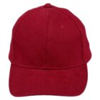 A plain red baseball cap with a curved brim and six panels. The cap has eyelets for ventilation and no visible logos or designs.