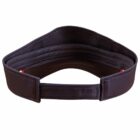 Black adjustable headband with a velcro strap, viewed from the back.