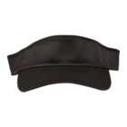 A black visor cap with a curved bill and adjustable strap, shown against a white background.