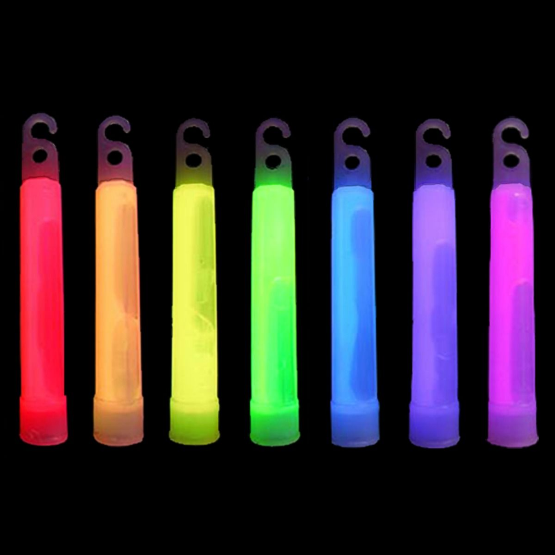 4 Customisable Glow Sticks with Lanyard: vibrant colors to light up your night!.