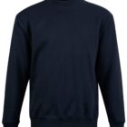 A plain black crewneck sweatshirt with long sleeves and ribbed cuffs and hem. The fabric appears smooth and slightly textured. The sweatshirt is shown on a white background, centered in the image.