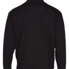 Black sweater with a high collar, long sleeves, and a plain back view, laid flat on a white background.
