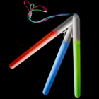 Halloween Flashing Wand w/Clip, red, blue, green on colorful tie and black background.