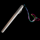 Halloween Edition: Flashing Concert Wand w/Clip, colorful wrist strap on black background.