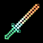 LED Pixel Sword with a green/red gradient on black.