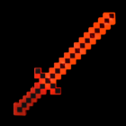 Flashing LED Pixel Sword on a video game black background.