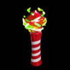 Flashing LED Spinner with red/white stripes, red/green glowing lights on top.
