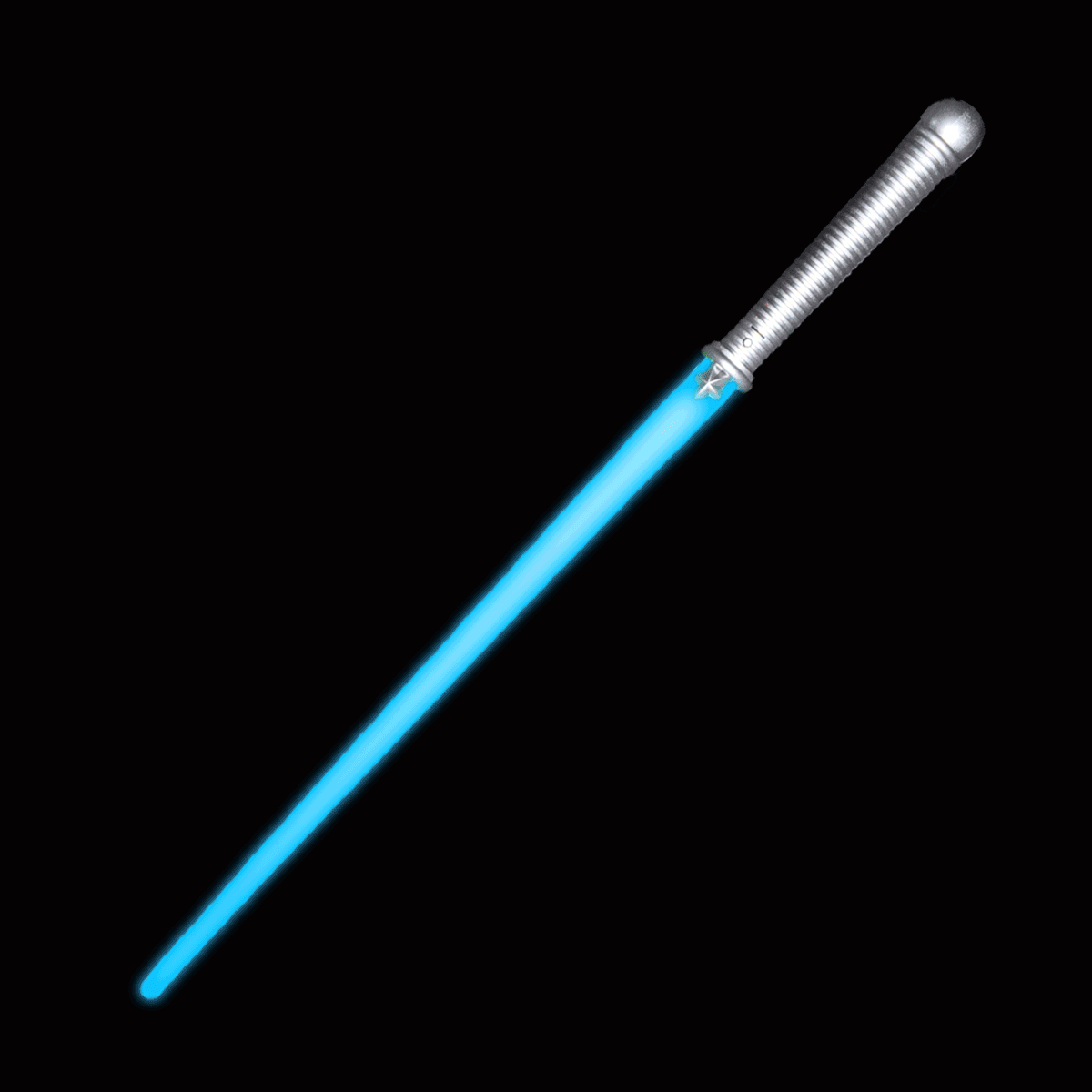 A Flashing Saber Sword with a metallic hilt on a black background.