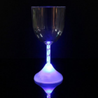 Glowing blue base Flashing Wine Glass on a black background.