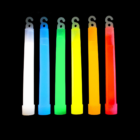 Individually Wrapped Glow Stick x 6: Six colorful glow sticks on a black background.