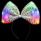 Light Up Sequin Headband with multicolored sparkle on a black background.