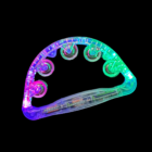 Green and purple Musical & Flashing Tambourine against a black background.