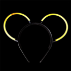 Neon Glow Headband with glowing yellow loops on a black backdrop.
