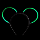 Neon Glow Headband with glow-in-the-dark green light-up rings on black.