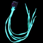 Neon Glow Shoelaces shine vividly against a black background.