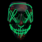 Light up Glow Stitches Mask with glowing green stitches on eyes and mouth.