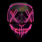 The Light up Glow Stitches Mask has neon stitches with pink X eyes and a stitched smile.