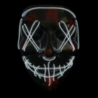 Light up Glow Stitches Mask: LED stitches create glowing eyes and mouth on black.
