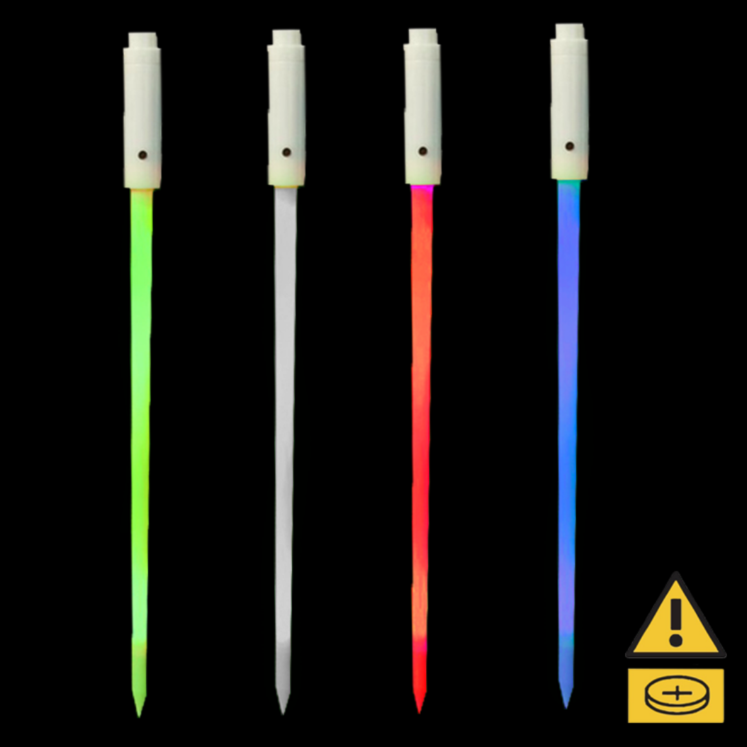 Four Night Marker Stakes with LED on a black background.