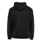 A black hoodie shown from the back, featuring a drawstring hood and long sleeves. The design is simple and plain, with no visible logos or patterns. The material appears to be soft and comfortable.