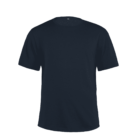 A plain black short-sleeved t-shirt displayed on a white background. The shirt has a classic crew neck and a solid color with no visible designs or logos.