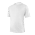 A plain white short-sleeve T-shirt displayed against a white background. The shirt features a classic crew neckline and a simple, clean design with no visible logos or patterns.