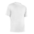 Plain white short-sleeve T-shirt on a white background. The shirt has a simple round neckline and appears smooth and wrinkle-free.