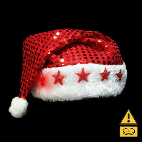 Light Up Santa Sequin Hat