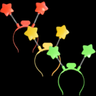Flashing LED antennas in vivid colors on the Star Headband.