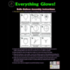 Assembly guide for Transparent Bobo Balloon with LED, including tips and safety warnings.