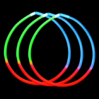 Tri-Colour Glow Necklace Set: Green, Blue & Red on Black (Pack of 50).