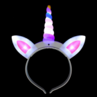 Unicorn LED Headband: Glowing multicolored horn & light-up ears.