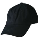 A plain black baseball cap with a curved brim on a white background.