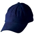 A plain navy blue baseball cap on a white background.