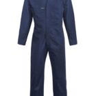 Dark blue long-sleeve coveralls with pockets, displayed on a white background.