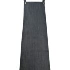 Dark gray apron with front pocket and shoulder straps, displayed on a white background.