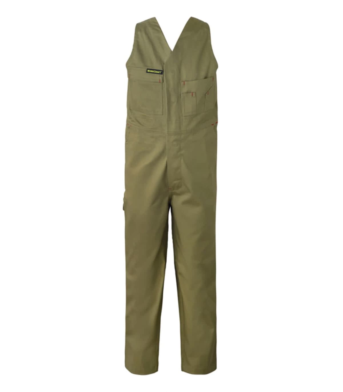 Green tactical jumpsuit with a front V-neck and multiple pockets. It appears to be designed for rugged or outdoor activities.