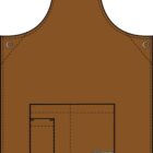 Brown apron with black straps and front pockets, labeled CINNAMON at the bottom.