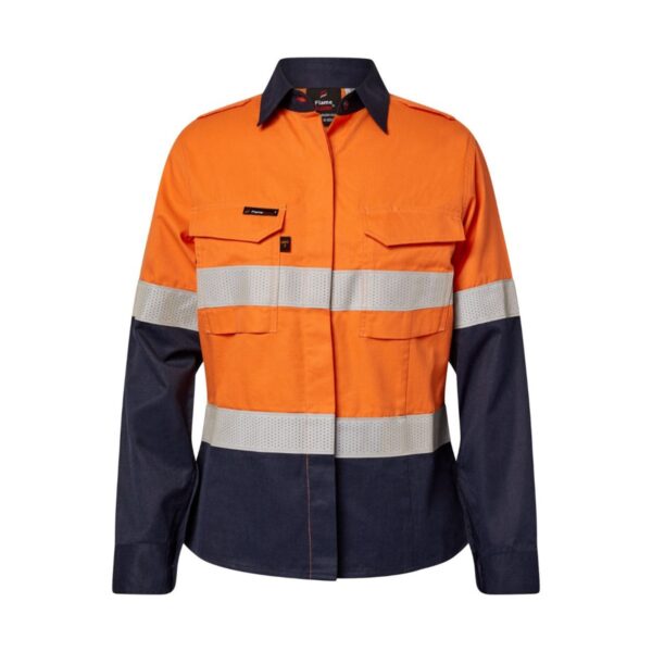 Ehlani Ladies Hi Vis Shirts With Gusset Sleeves And Fr Reflective Tape