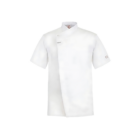 Larne Chefs Tunics Short Sleeve with asymmetrical front and stand collar.