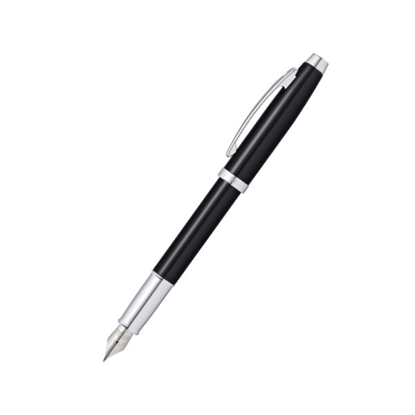 Sheaffer 100 Black Lacquer Medium Nib Fountain Pens