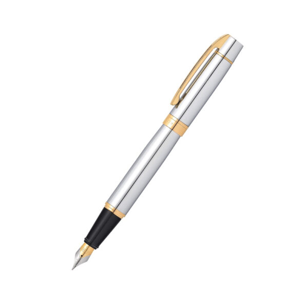 Sheaffer 300 Chrome Gold Medium Nib Fountain Pens