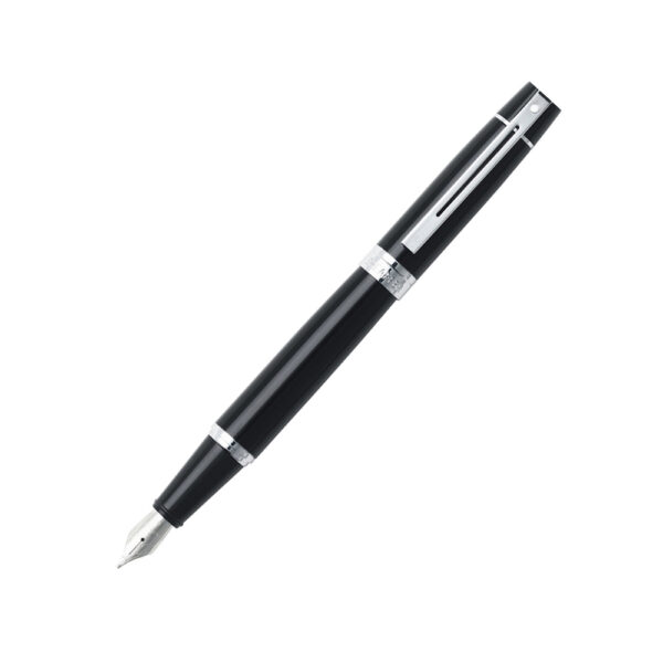 Sheaffer 300 Glossy Black Chrome Fountain Pens