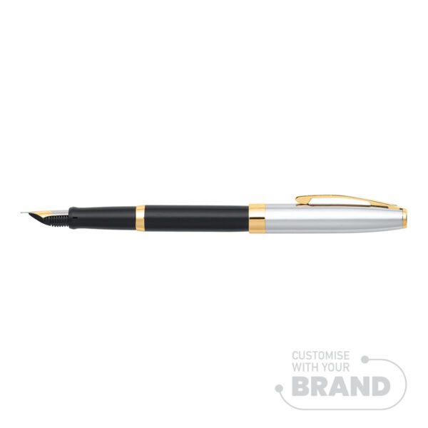 Sheaffer Sagaris Black Chrome Medium Nib Fountain Pens