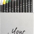 A box of colorful crayons with Your Logo printed on it.